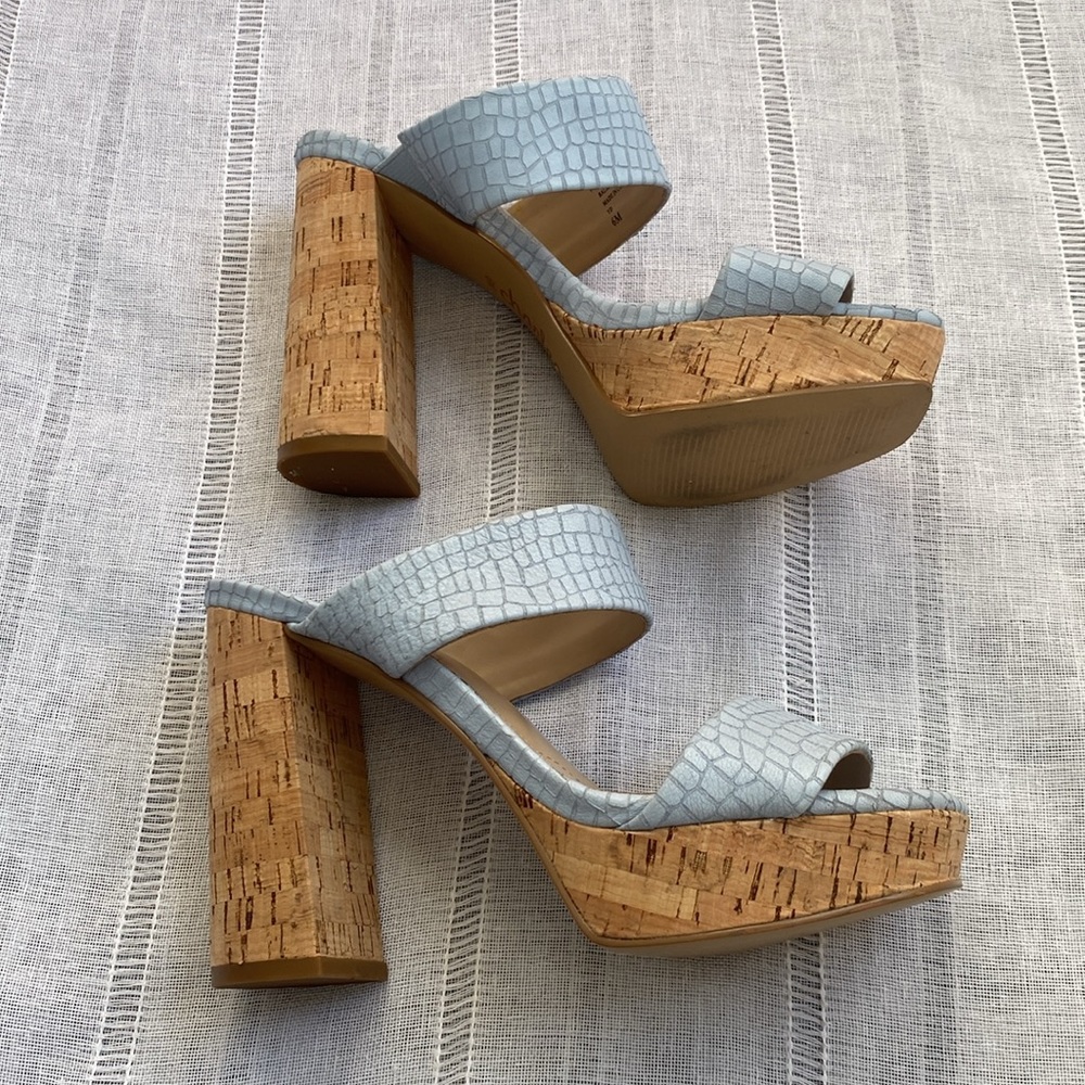 Charles By Charles David Block Heel Platform Sand… - image 3